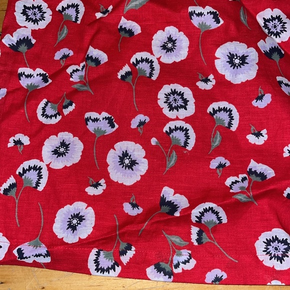 Red Floral JCrew Size large skirt with pockets - Picture 2 of 4